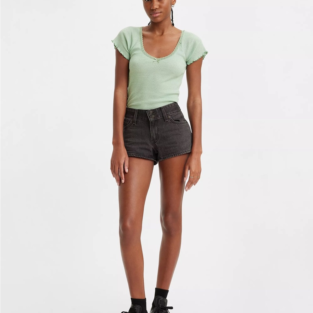 Levi's Women’s Black Denim Ultra Low Shorts